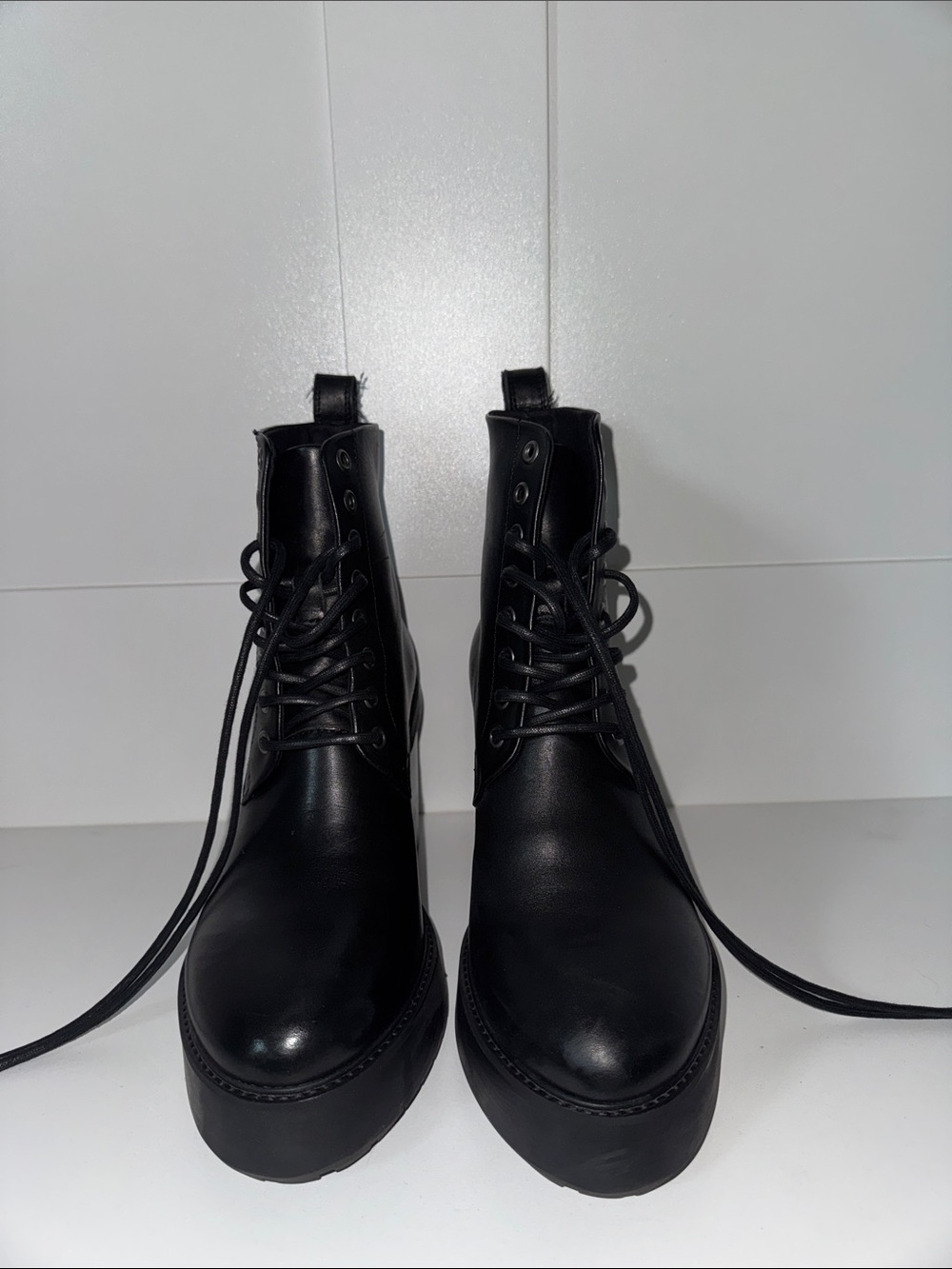 ASOS Black Men's Platform Lace-Up Boots
